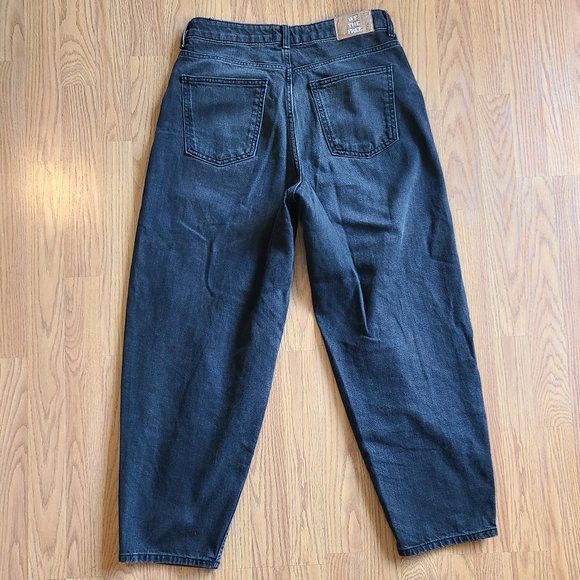 WE THE FREE PEOPLE WESTWARD BARREL JEANS VINTAGE BLACK ANKLE HIGH RISE sz 29 - Picture 4 of 8